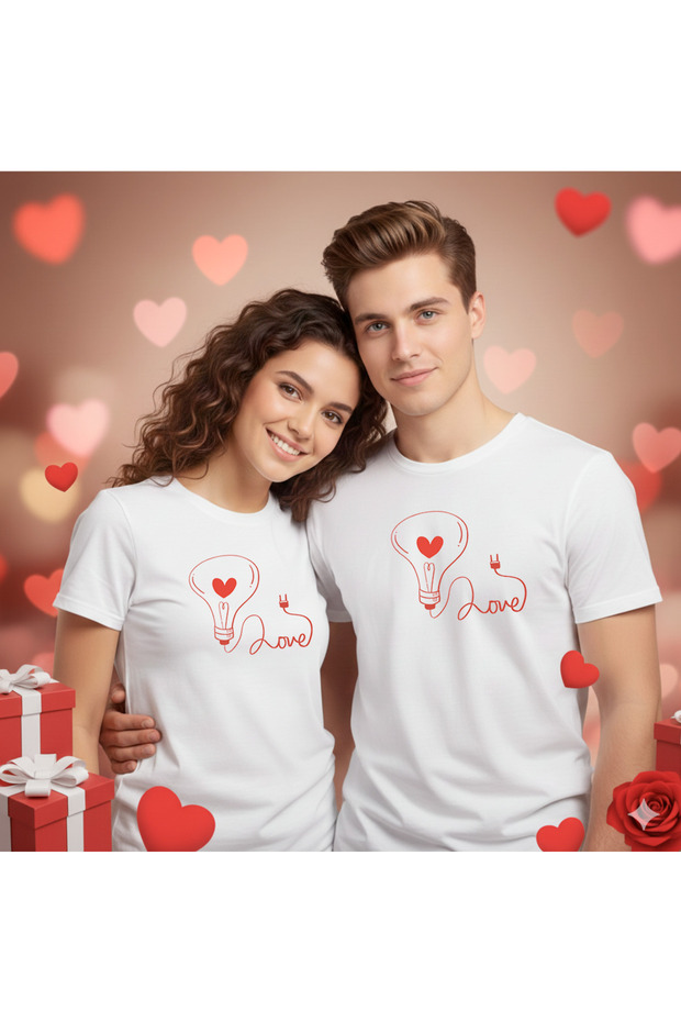 Custom Couples T-Shirts for Valentine's Day, Double Pack, Regular Fit