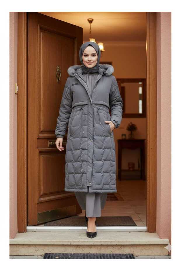 Women's Thermal Large Size Nova Urban Cap Mid-Length Coat 25.55