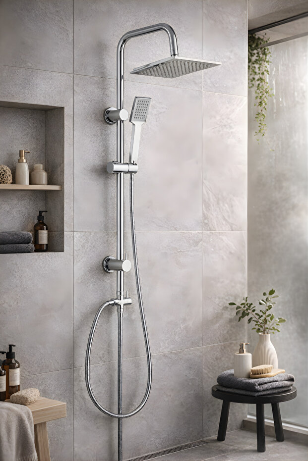 Kare Tepe Duş Seti - Rain Shower Set - 2