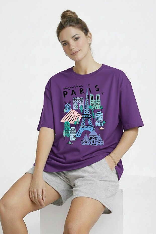 Paris City Printed Unisex Colorful T-Shirt