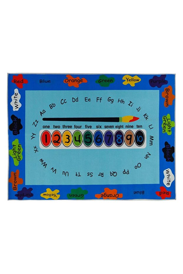 Blue Rectangular Decorative Rug with Brush Pattern 120x90cm - 1