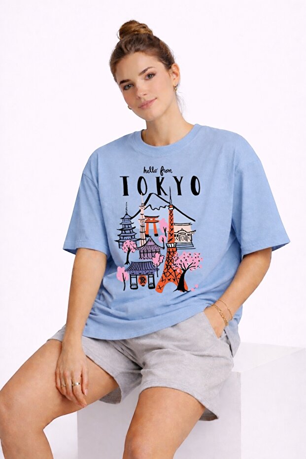 Tokyo City Printed Unisex Color T-Shirt