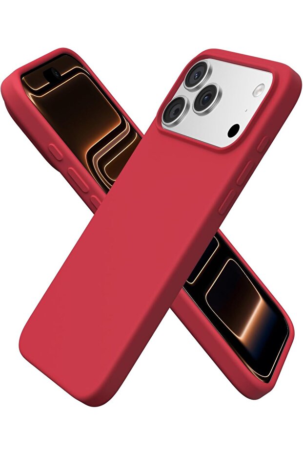 Case for iPhone 17 Pro Max (6.9") - Liquid Silicone Anti-Skid Full Protection Shockproof Soft Red