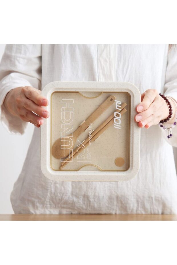 ZJ&Brothers علبة غداء، 4-3-2 أقسام، 1100 مل، آمنة للاستخدام في ...