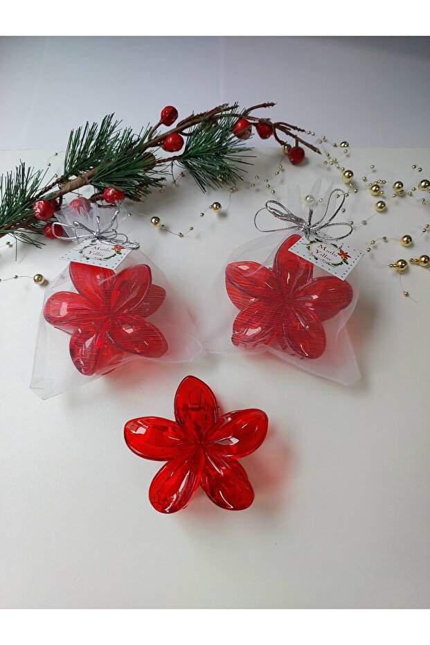 3 Pieces New Year's Gift Red Color Lotus Buckle