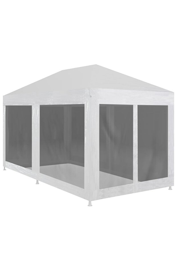 Party Tent with 6 Mesh Sidewalls 6x3 m