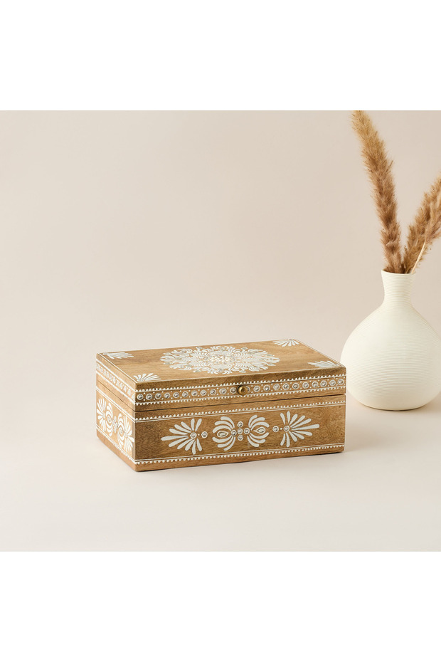 Decorative Wooden Painted Box - 44x4 cms