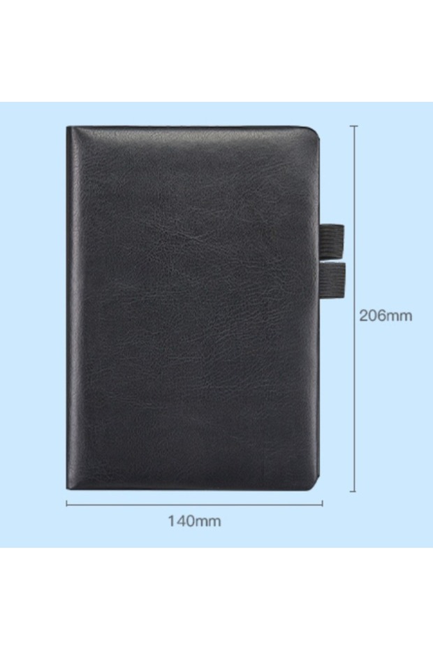 دفتر ملاحظات بغلاف جلدي مقوى، مقاس A5، 120 ورقة - 3