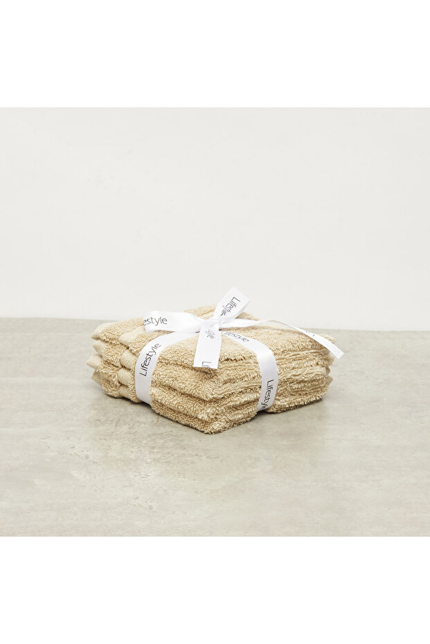 Textured 4-Piece Face Towel Set - 30x30 cms