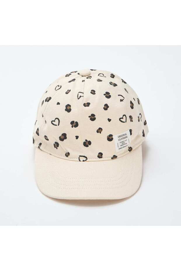 قبعة بيسبول منقوشة مع مشبك قابل للتعديل باللون البني - 2