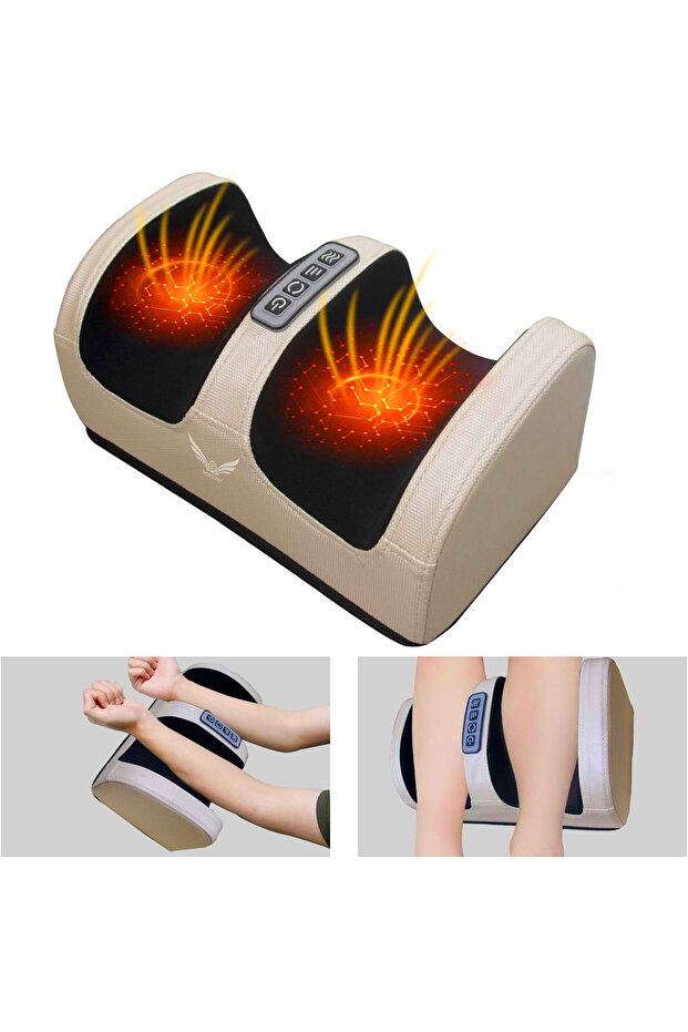 Foot Massager Machine with Heat and Compression, Calf Massager with Roller, Relaxes Leg Muscles