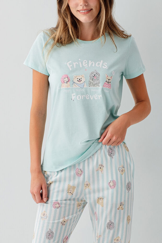 Ženski zeleni pidžama set - 3