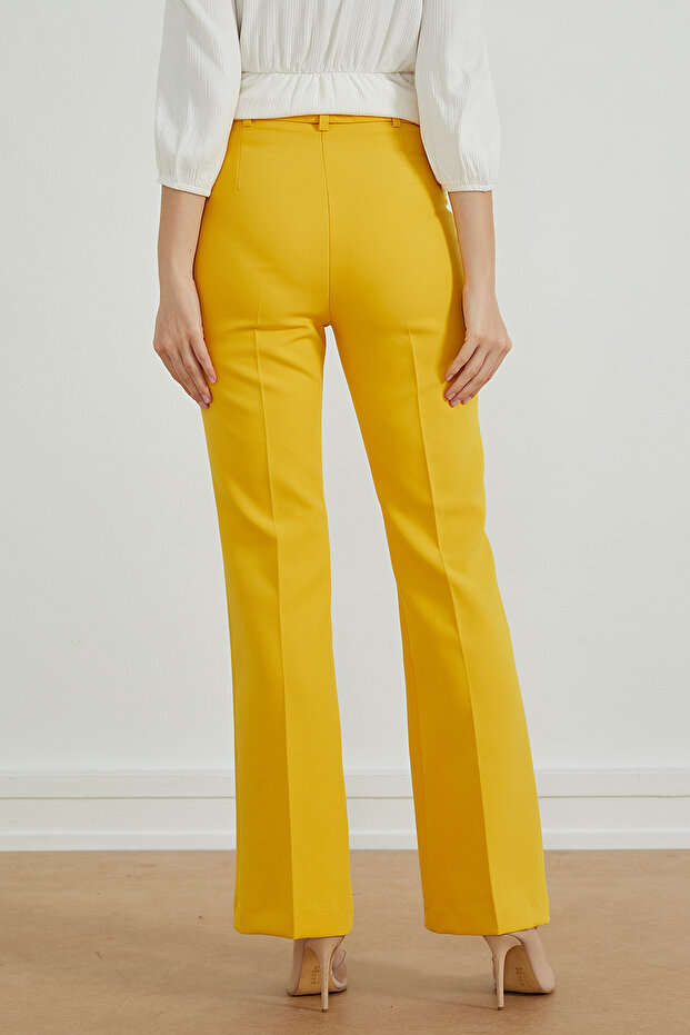 Ispanyol Paça Kumaş Pantolon - 5