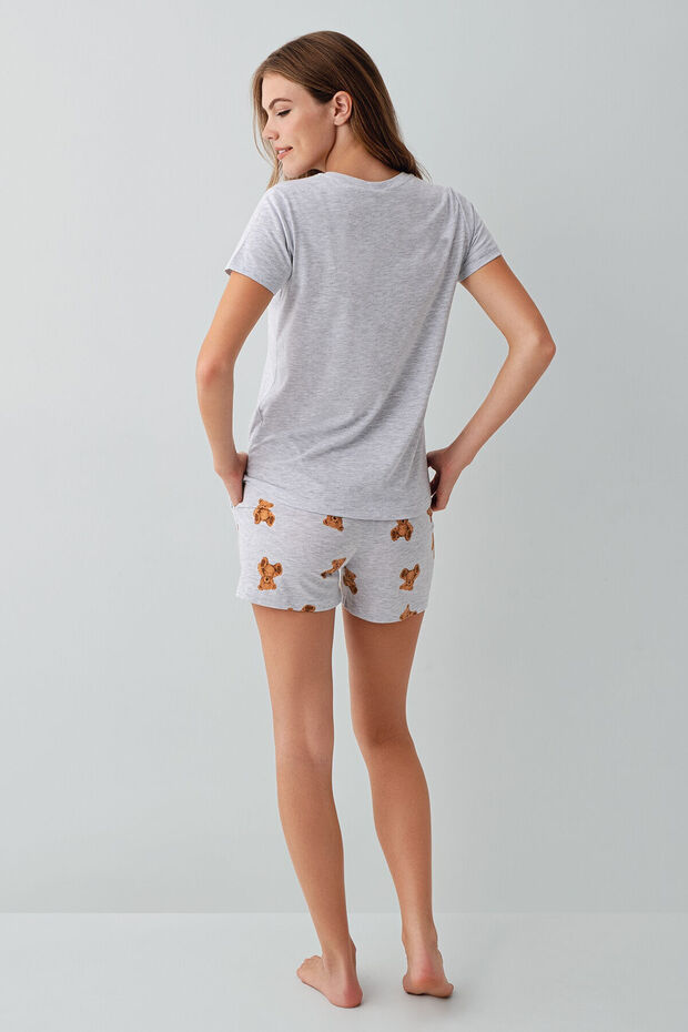 Kadın Gri Şort Takım - 4