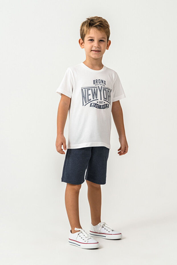 Boys' Blue Bermuda Set - 3