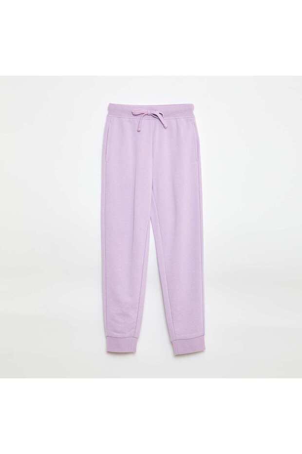 Plain joggers with elasticated waist PURPLE