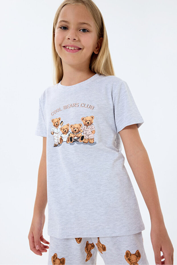 Дівчачий сірий шорти - 3