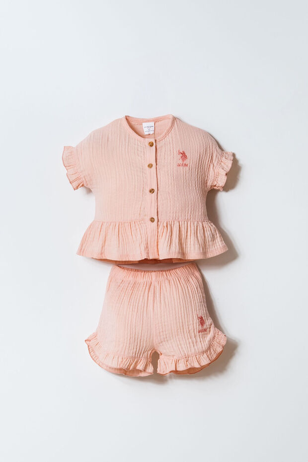 Baby Girl Orange Shorts Set