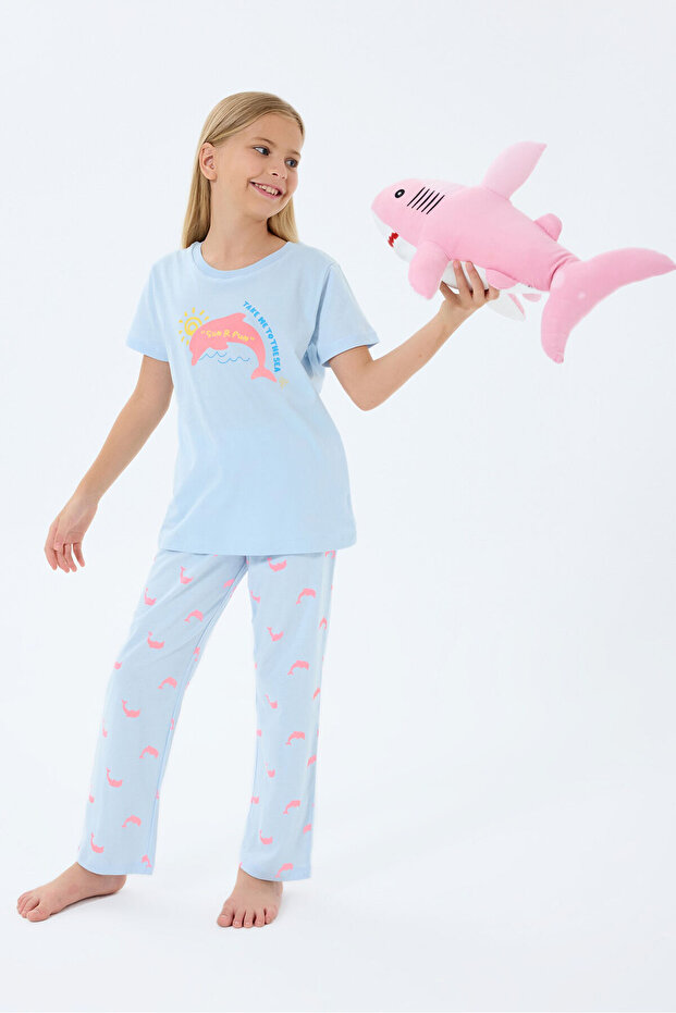 Devojčin plavi pidžama set - 2