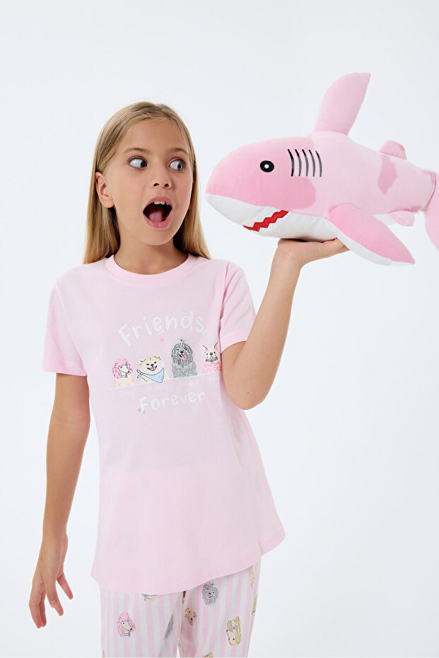 Devojčički roze pidžama set - 5