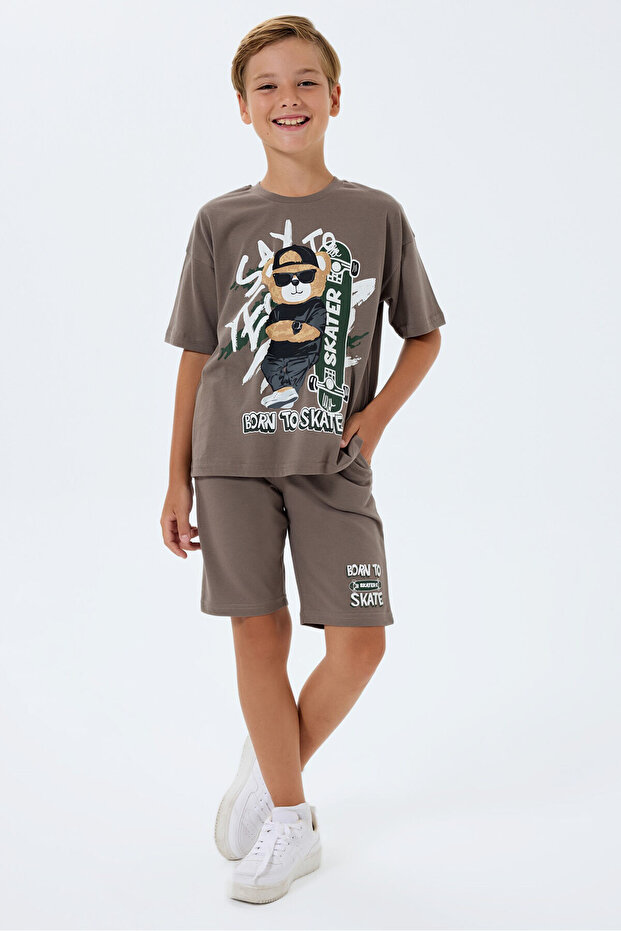 بدلة برمودا بنية للأولاد - 2