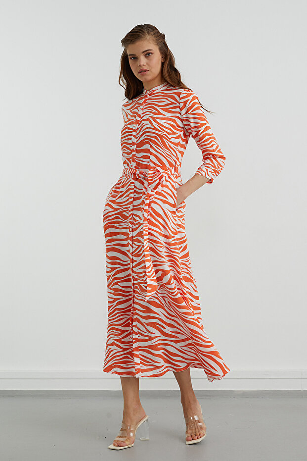 Rochie midi cu model - 2