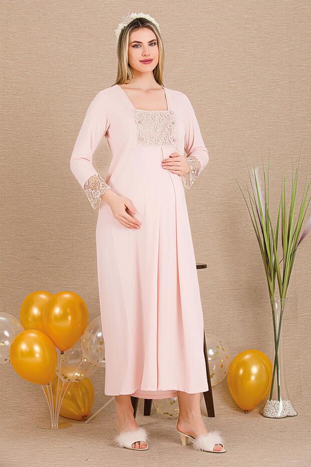 Women's Long Sleeve Maternity Nightgown