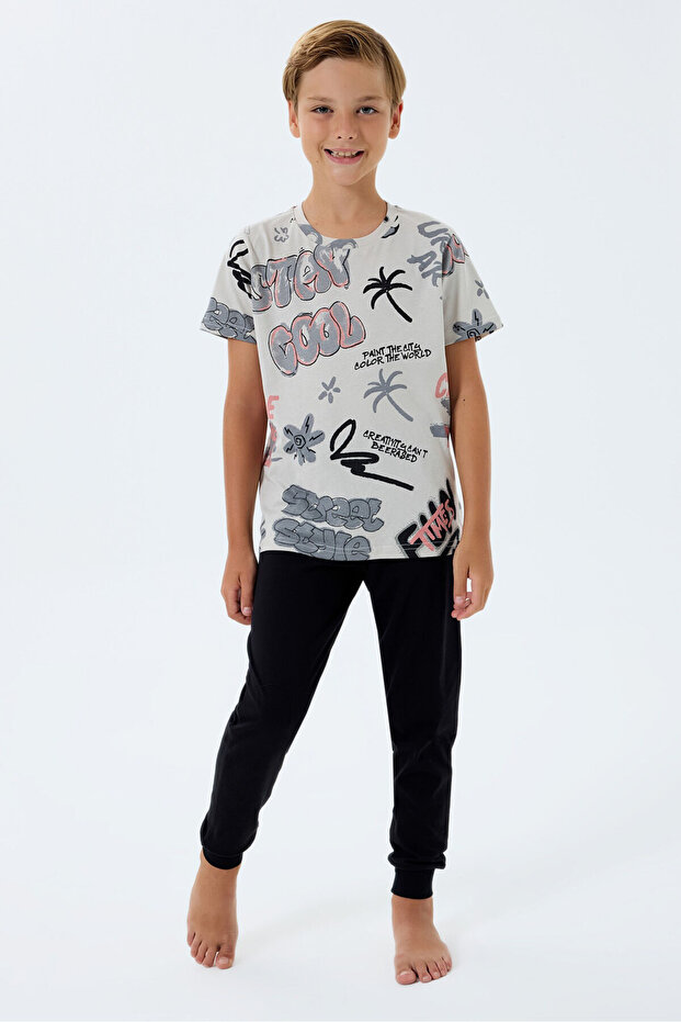 Sivi pidžama set za dečake - 5