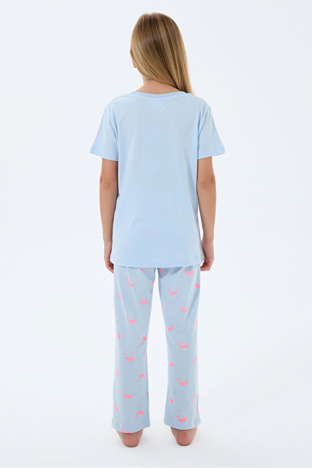Devojčin plavi pidžama set - 4