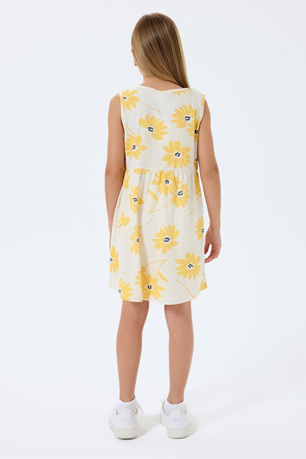 Kız Çocuk Krem Elbise - 4
