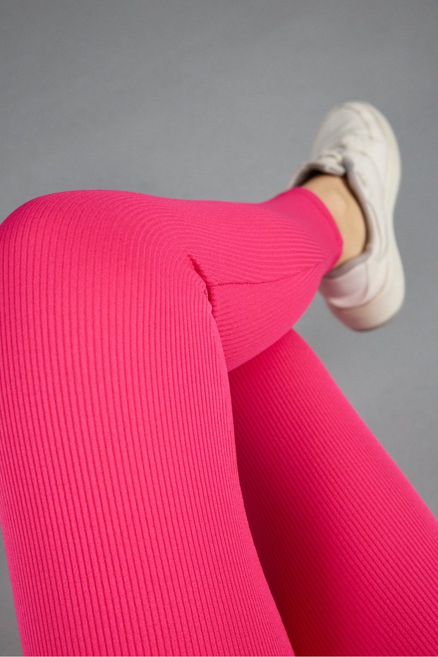 Women's Woolen Fleece-Lined Corded Fabric Leggings High Waist Thermal Warm Stretchy Winter Leggings