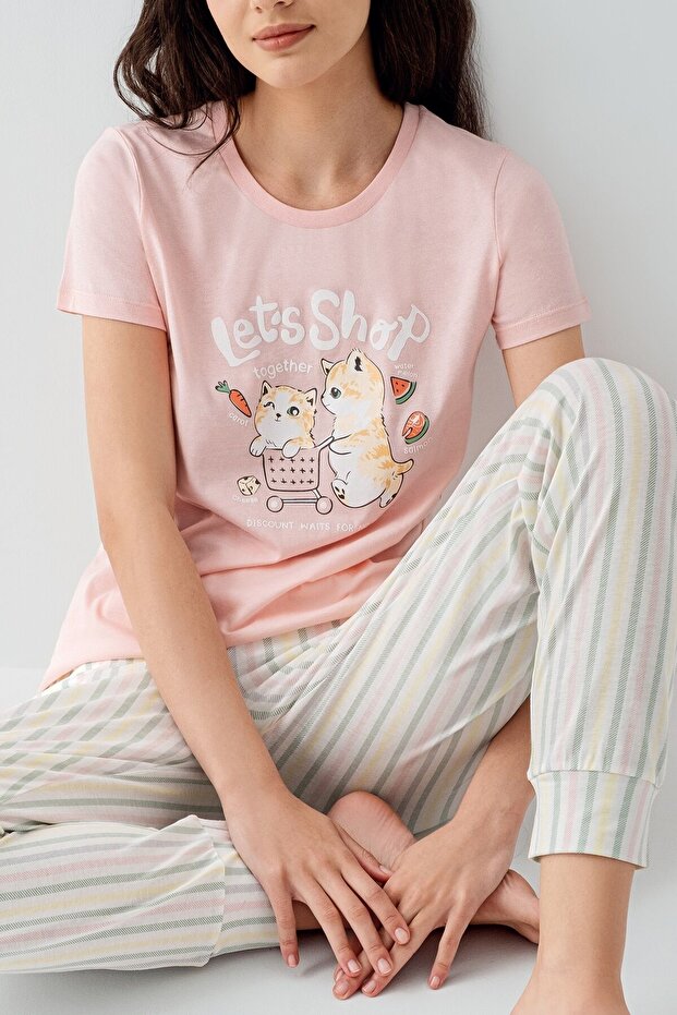 Ženski roze pidžama set - 3