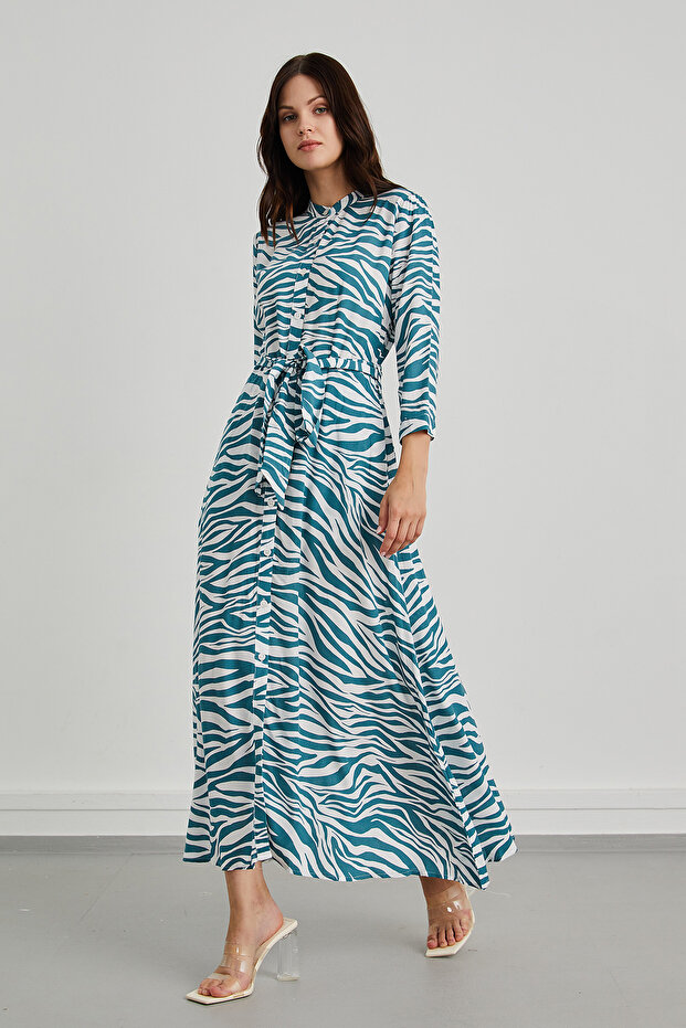 فستان ميدي منقوش - 3