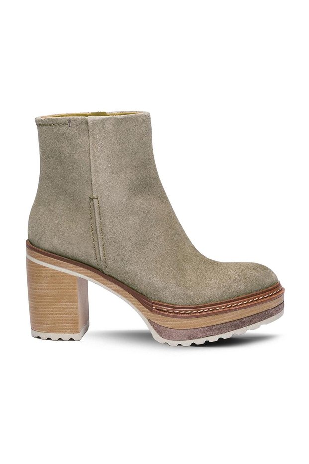 Oliv-B Genuine Duet Leather Zippered Women's Boots R85 Vizon Suet (Mink Suede)