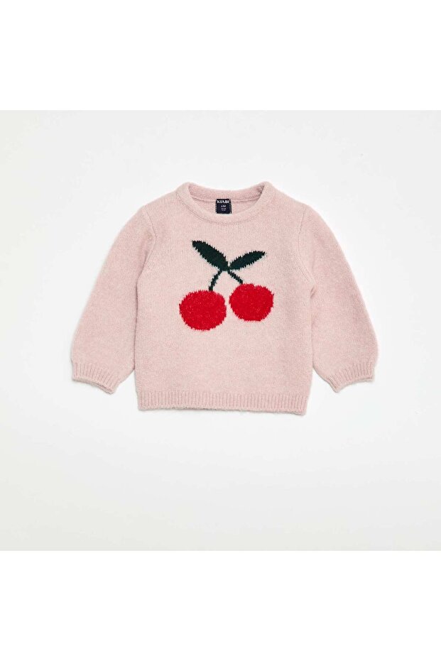 Patterned Knit Sweater PINK - 1