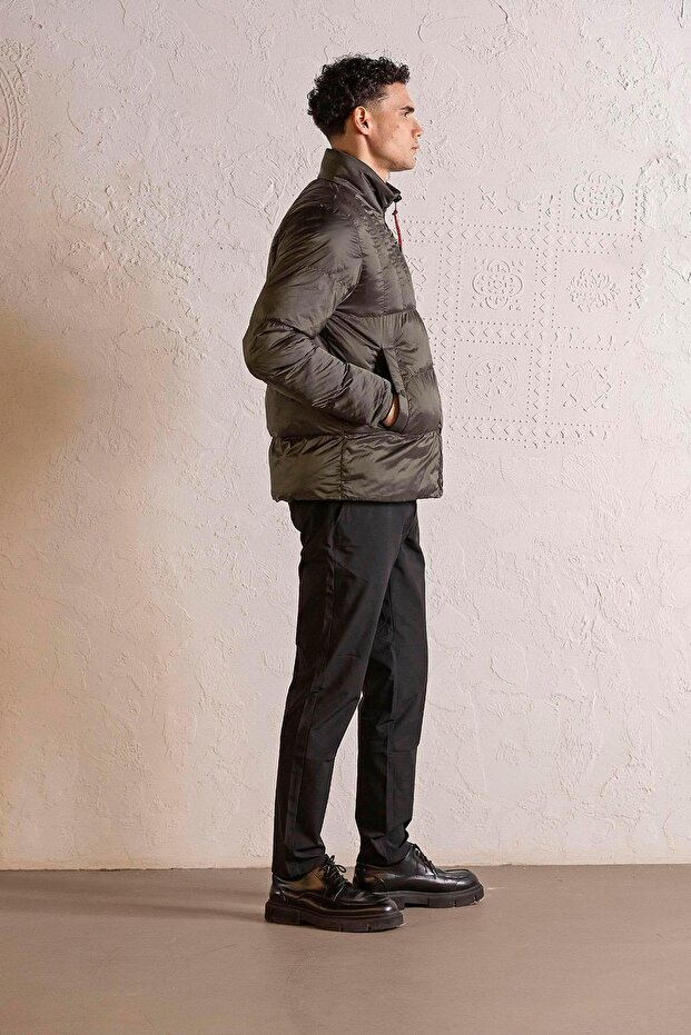 Dik Yaka Çift Taraflı Basic Erkek Mont - 2