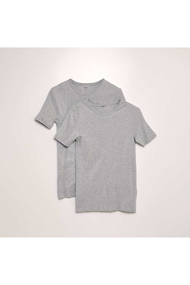 عبوة من قطعتين من التيشيرتات الأساسية الرمادية - 1