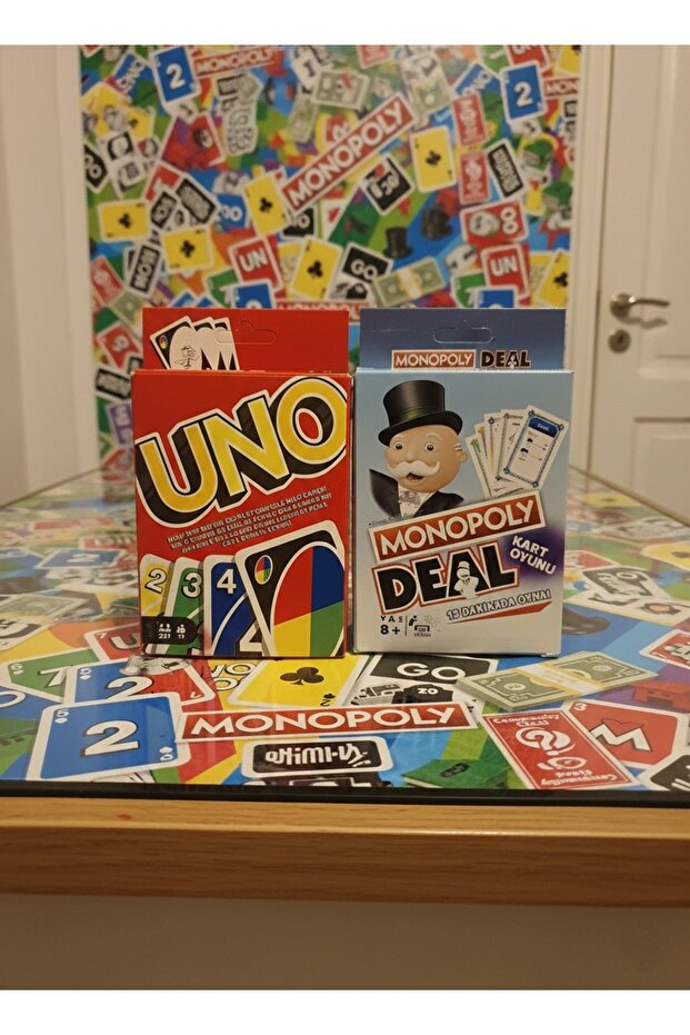 لعبة بطاقات UNO + لعبة بطاقات مونوبولي السريعة - مجموعة مميزة مكونة من قطعتين