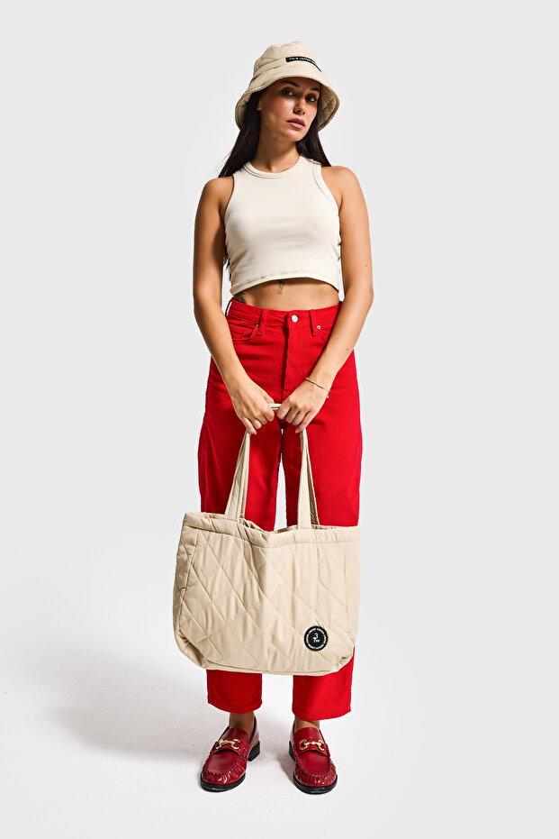 حقيبة بتصميم خاص ذات نمط البقلاوة باللون البيج - 2