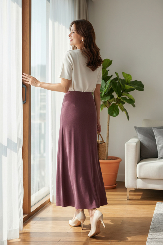 Kadın Lyocell Uzun Etek - 3