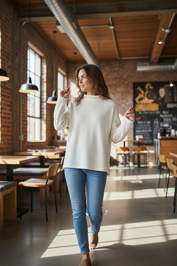 Yarım Balıkçı Yumoş Sweatshirt - 2