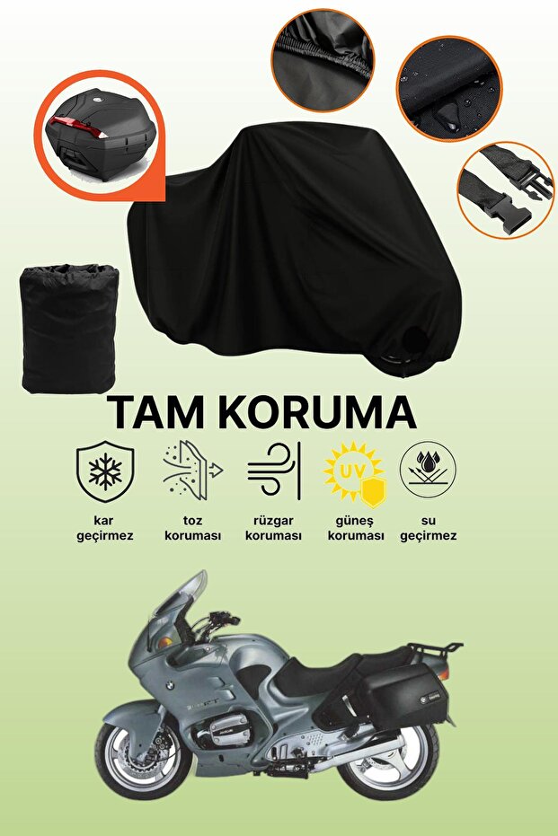 Black Tail Bag Compatible with Bmw R 1100 Rt Compatible Motorcycle Tarpaulin