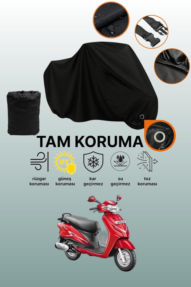 Hero Duet 110I Compatible Motorcycle Tarpaulin Compatible with Black Lock