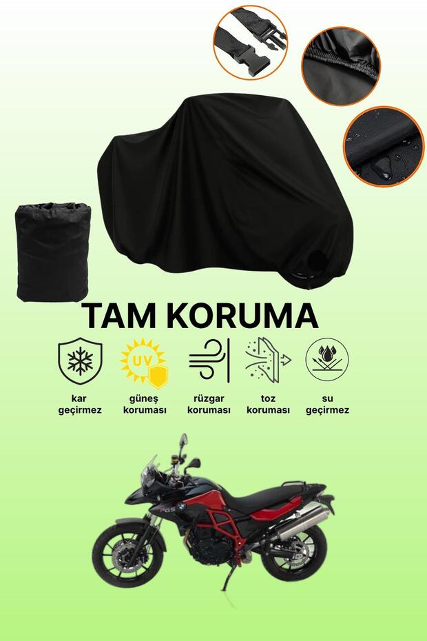 Black Rear Bag and Lock Mismatched Bmw F 700 Gs Compatible Motorcycle Tarpaulin