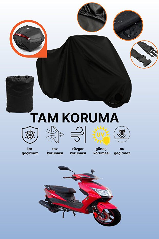 Motolux Nirvana Pro Compatible Motorcycle Tarpaulin Compatible with Black Rear Bag