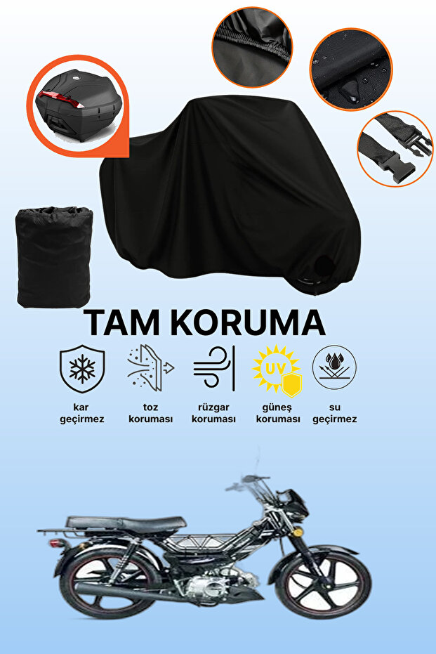 Falcon Flash 100 Compatible Motorcycle Tarpaulin Compatible with Black Rear Bag