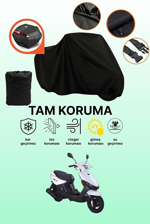 Rks Rico Compatible Motorcycle Tarpaulin Compatible with Black Rear Bag