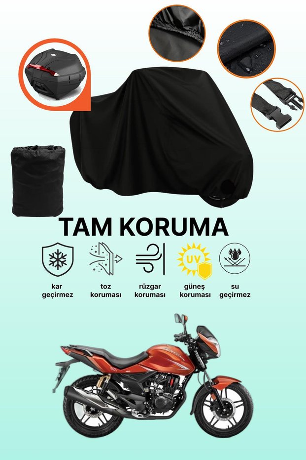Hero Thriller Compatible Motorcycle Tarpaulin Compatible with Black Rear Bag