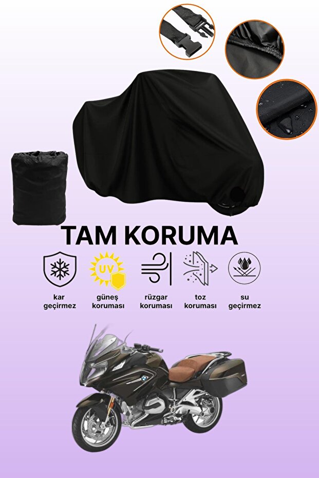 Black Tail Bag and Lock Mismatched Bmw R 1200 Rt Compatible Motorcycle Tarpaulin