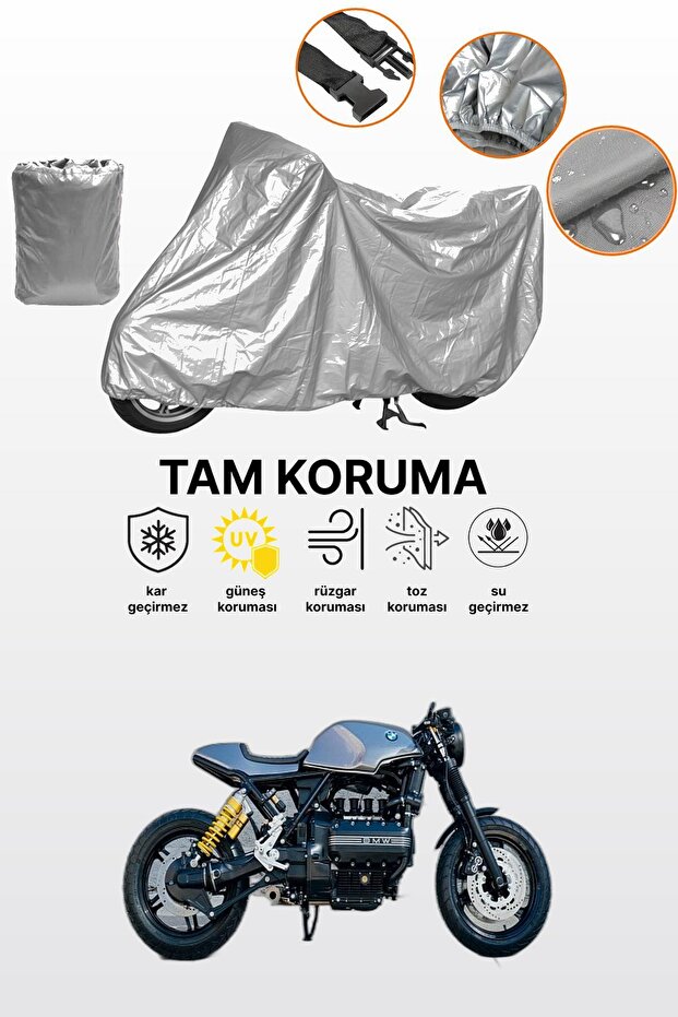 Grey Tail Bag and Lock Mismatched Bmw K 1100 Lt Compatible Motorcycle Tarpaulin